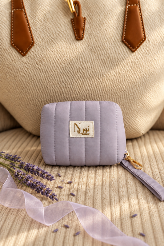 Light lilac Nuri pouch with lavender editorial styling